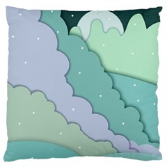 Winter Snow Mountains Nature Standard Premium Plush Fleece Cushion Case (two Sides) by Pakjumat