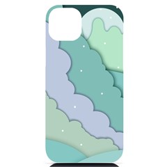 Winter Snow Mountains Nature Iphone 14 Plus Black Uv Print Case by Pakjumat