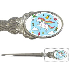 Merry Christmas Xmas Doodle Sketch Cartoon Unicorn Letter Opener by Pakjumat