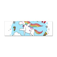 Merry Christmas Xmas Doodle Sketch Cartoon Unicorn Sticker Bumper (10 Pack) by Pakjumat