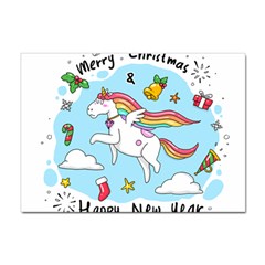 Merry Christmas Xmas Doodle Sketch Cartoon Unicorn Sticker A4 (100 Pack) by Pakjumat