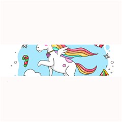 Merry Christmas Xmas Doodle Sketch Cartoon Unicorn Large Bar Mat by Pakjumat