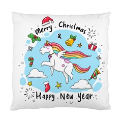 Merry Christmas Xmas Doodle Sketch Cartoon Unicorn Standard Cushion Case (one Side) by Pakjumat