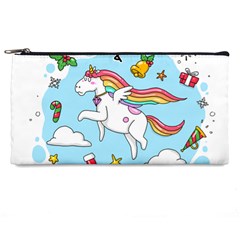 Merry Christmas Xmas Doodle Sketch Cartoon Unicorn Pencil Case by Pakjumat