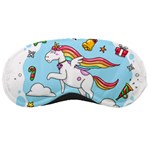 Merry Christmas Xmas Doodle Sketch Cartoon Unicorn Sleep Mask Front