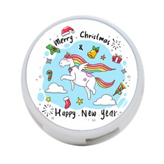 Merry Christmas Xmas Doodle Sketch Cartoon Unicorn 4-port Usb Hub (two Sides) by Pakjumat