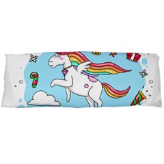 Merry Christmas Xmas Doodle Sketch Cartoon Unicorn Body Pillow Case (dakimakura) by Pakjumat