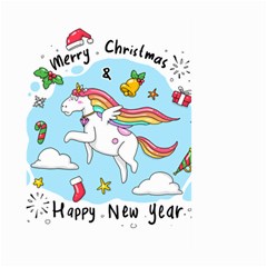 Merry Christmas Xmas Doodle Sketch Cartoon Unicorn Large Garden Flag (two Sides) by Pakjumat