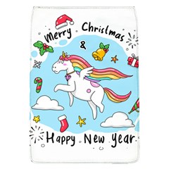 Merry Christmas Xmas Doodle Sketch Cartoon Unicorn Removable Flap Cover (l) by Pakjumat