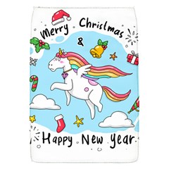 Merry Christmas Xmas Doodle Sketch Cartoon Unicorn Removable Flap Cover (s) by Pakjumat