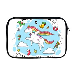 Merry Christmas Xmas Doodle Sketch Cartoon Unicorn Apple Macbook Pro 17  Zipper Case by Pakjumat