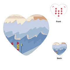 Winter Sports Ski Winter Snow Playing Cards Single Design (heart) by Pakjumat