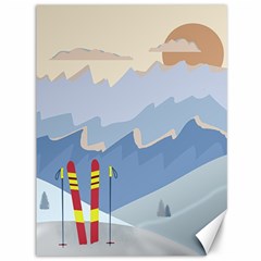 Winter Sports Ski Winter Snow Canvas 36  X 48  by Pakjumat