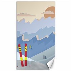 Winter Sports Ski Winter Snow Canvas 40  X 72  by Pakjumat