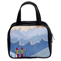 Winter Sports Ski Winter Snow Classic Handbag (two Sides) by Pakjumat