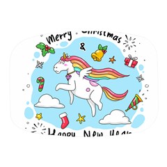 Merry Christmas Xmas Doodle Sketch Cartoon Unicorn Mini Square Pill Box by Pakjumat