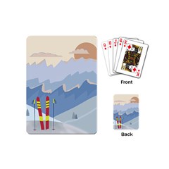 Winter Sports Ski Winter Snow Playing Cards Single Design (mini) by Pakjumat