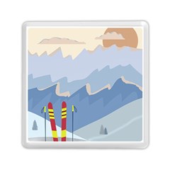 Winter Sports Ski Winter Snow Memory Card Reader (square) by Pakjumat