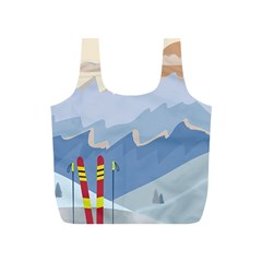 Winter Sports Ski Winter Snow Full Print Recycle Bag (s) by Pakjumat