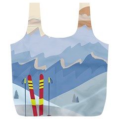 Winter Sports Ski Winter Snow Full Print Recycle Bag (xl) by Pakjumat