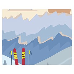 Winter Sports Ski Winter Snow Two Sides Premium Plush Fleece Blanket (medium) by Pakjumat