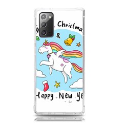 Merry Christmas Xmas Doodle Sketch Cartoon Unicorn Samsung Galaxy Note 20 Tpu Uv Case by Pakjumat