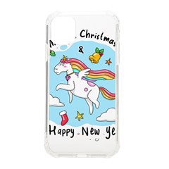 Merry Christmas Xmas Doodle Sketch Cartoon Unicorn Iphone 11 Tpu Uv Print Case by Pakjumat