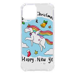 Merry Christmas Xmas Doodle Sketch Cartoon Unicorn Iphone 14 Tpu Uv Print Case by Pakjumat