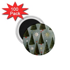 Christmas Trees Pattern Wallpaper 1 75  Magnets (100 Pack)  by Pakjumat