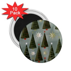 Christmas Trees Pattern Wallpaper 2 25  Magnets (10 Pack)  by Pakjumat