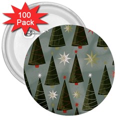 Christmas Trees Pattern Wallpaper 3  Buttons (100 Pack)  by Pakjumat