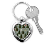 Christmas Trees Pattern Wallpaper Key Chain (Heart) Front