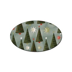 Christmas Trees Pattern Wallpaper Sticker Oval (100 Pack) by Pakjumat