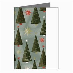 Christmas Trees Pattern Wallpaper Greeting Cards (pkg Of 8) by Pakjumat