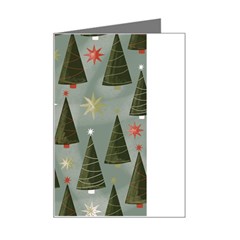 Christmas Trees Pattern Wallpaper Mini Greeting Card by Pakjumat