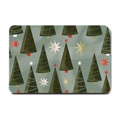 Christmas Trees Pattern Wallpaper Small Doormat by Pakjumat