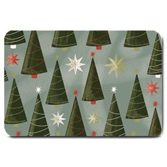 Christmas Trees Pattern Wallpaper Large Doormat by Pakjumat