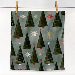 Christmas Trees Pattern Wallpaper Face Towel by Pakjumat