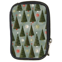 Christmas Trees Pattern Wallpaper Compact Camera Leather Case by Pakjumat