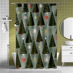 Christmas Trees Pattern Wallpaper Shower Curtain 48  X 72  (small)  by Pakjumat