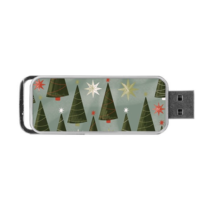 Christmas Trees Pattern Wallpaper Portable USB Flash (One Side)