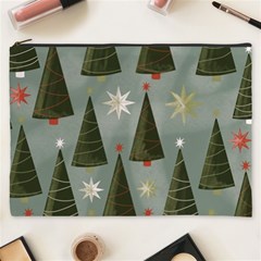 Christmas Trees Pattern Wallpaper Cosmetic Bag (xxxl) by Pakjumat