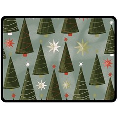 Christmas Trees Pattern Wallpaper Two Sides Fleece Blanket (large) by Pakjumat