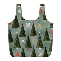 Christmas Trees Pattern Wallpaper Full Print Recycle Bag (l) by Pakjumat