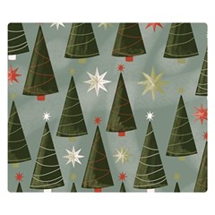 Christmas Trees Pattern Wallpaper Two Sides Premium Plush Fleece Blanket (small) by Pakjumat