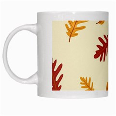 Leaves Autumn Fall Background White Mug by Pakjumat