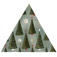 Christmas Trees Pattern Wallpaper Wooden Puzzle Triangle by Pakjumat