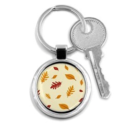 Leaves Autumn Fall Background Key Chain (round) by Pakjumat