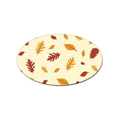 Leaves Autumn Fall Background Sticker Oval (10 Pack) by Pakjumat