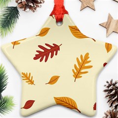 Leaves Autumn Fall Background Star Ornament (two Sides) by Pakjumat